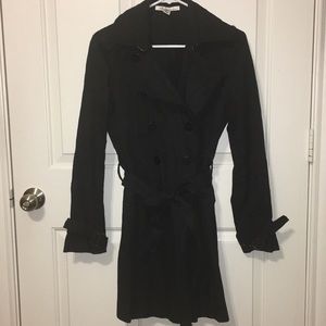 Kenneth Cole Black Lightweight Trench Coat Size S